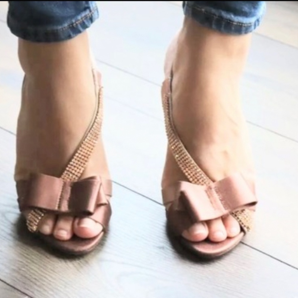 Fendi pink heels with swarovski crystals